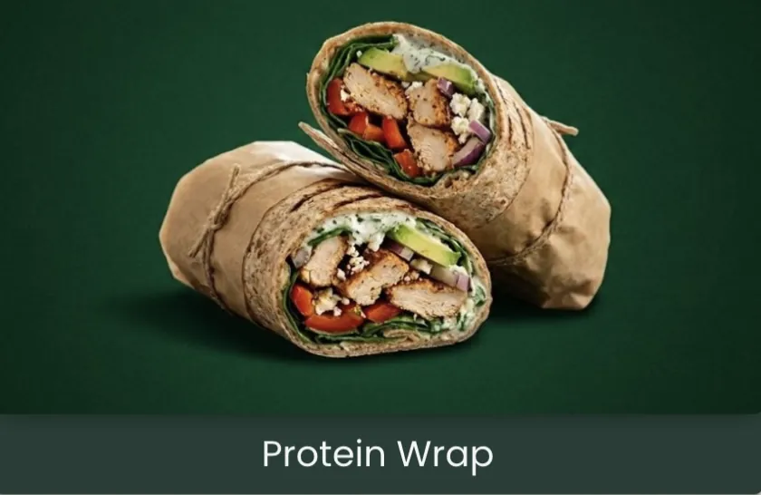 Fresh protein wrap with grilled chicken, avocado and greens