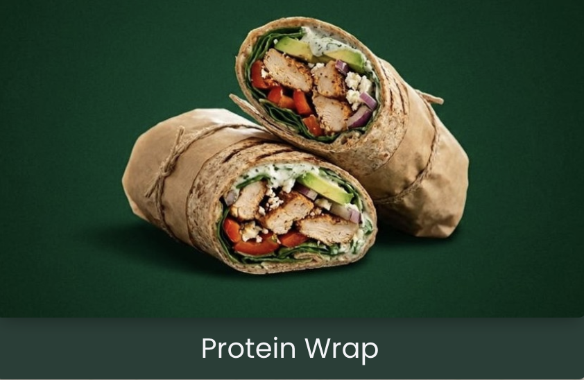 Fresh protein wrap with grilled chicken, avocado and greens